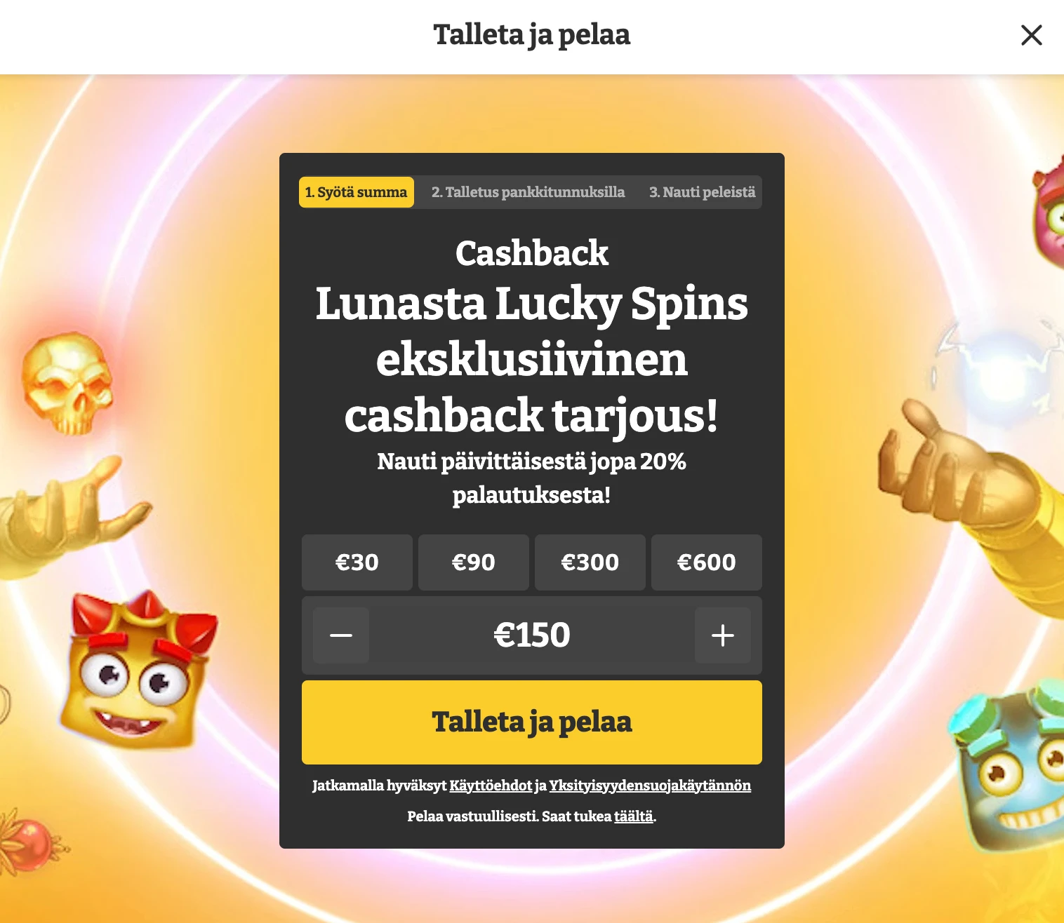 Luckyspins rekisteröityminen